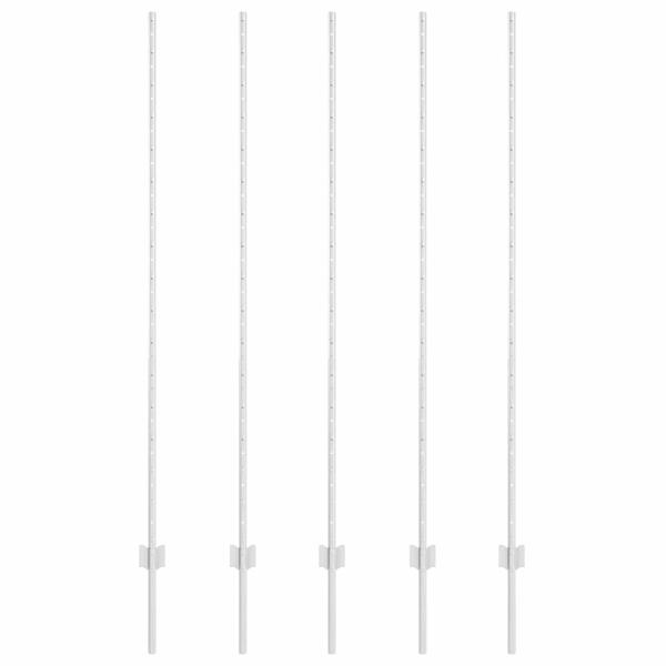 Eingebetteter Zaunpfosten 5 Stk. Silber 200 cm