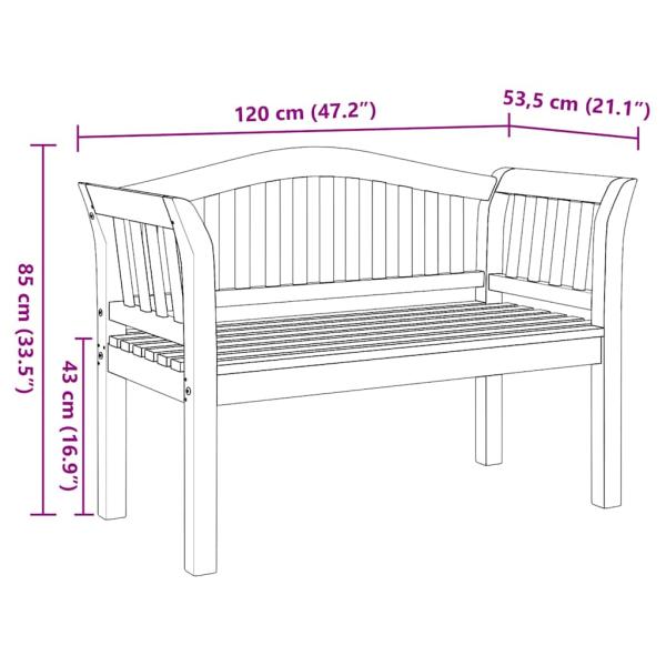 Gartenbank 120x53.5x85 cm Massivholz Teak