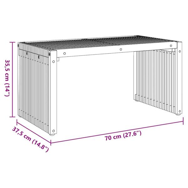 Gartenbeistelltisch 70x37.5x35.5 cm Massivholz Teak