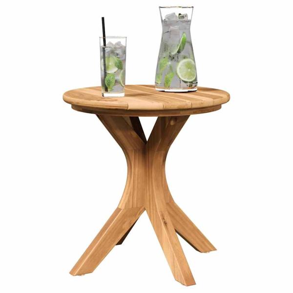 Garten Beistelltisch Ø40x41 cm Massivholz Teak