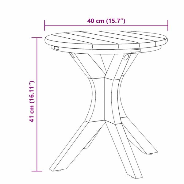 Garten Beistelltisch Ø40x41 cm Massivholz Teak