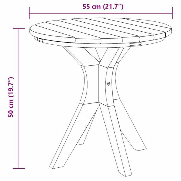 Gartencouchtisch Ø55x51 cm Massivholz Teak