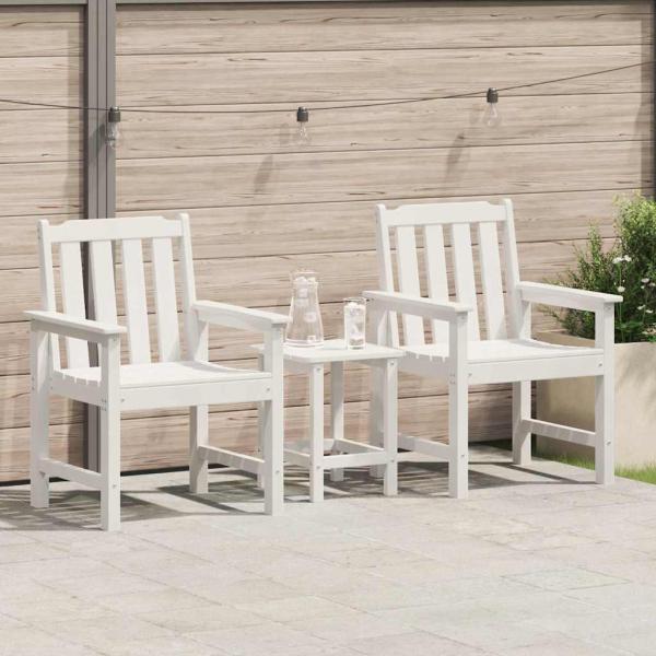 ARDEBO.de - Gartenstühle 2 Stück Weiß HDPE