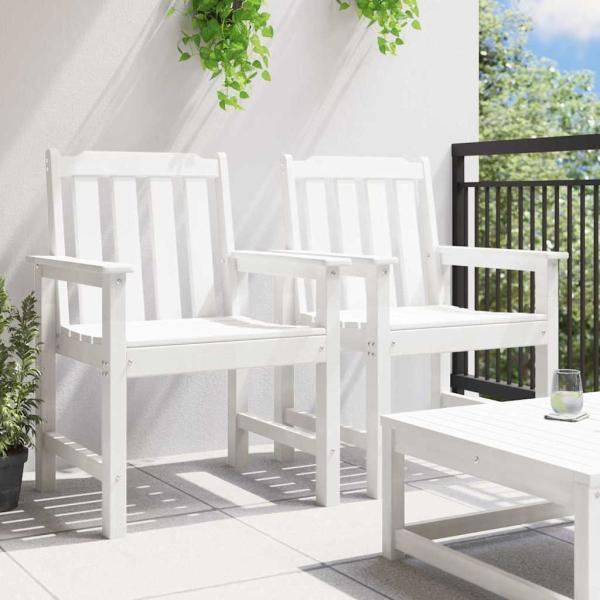 Gartenstühle 2 Stück Weiß HDPE
