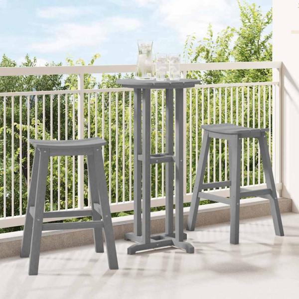 ARDEBO.de - Barhocker 2 Stück Hellgrau HDPE