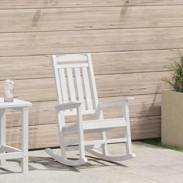 ARDEBO.de - Garten Schaukelstuhl Weiß 70x92x108 cm HDPE
