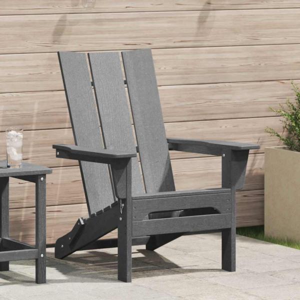 ARDEBO.de - Klapp-Adirondack-Stuhl Hellgrau 74,5x80,5x90 cm HDPE