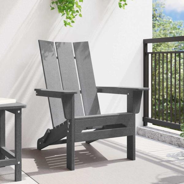 Klapp-Adirondack-Stuhl Hellgrau 74,5x80,5x90 cm HDPE