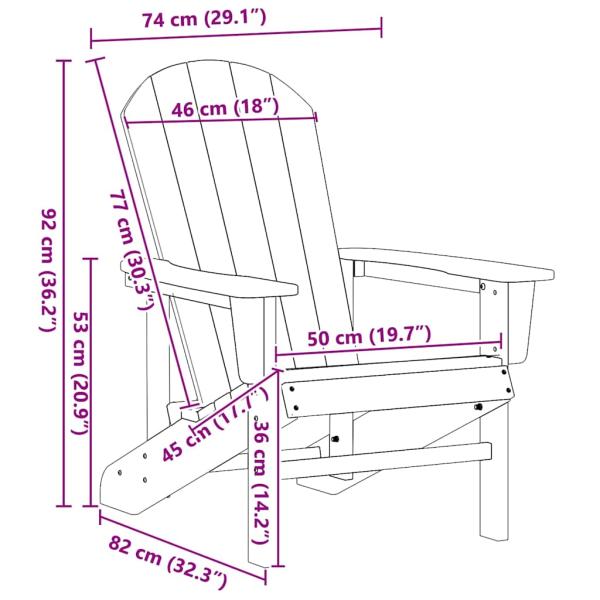Adirondack-Stuhl Marineblau 74x82x91 cm HDPE
