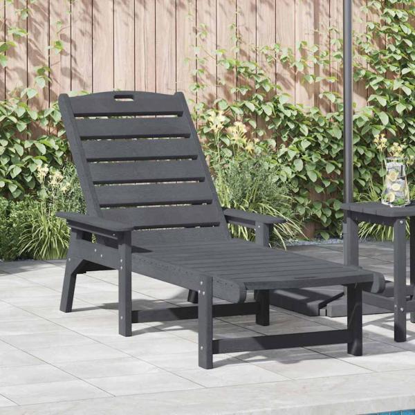 ARDEBO.de - Sonnenliege Hellgrau 53x162x98.5 cm HDPE