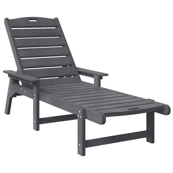 Sonnenliege Hellgrau 53x162x98.5 cm HDPE