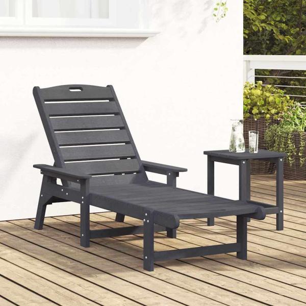 Sonnenliege Hellgrau 53x162x98.5 cm HDPE