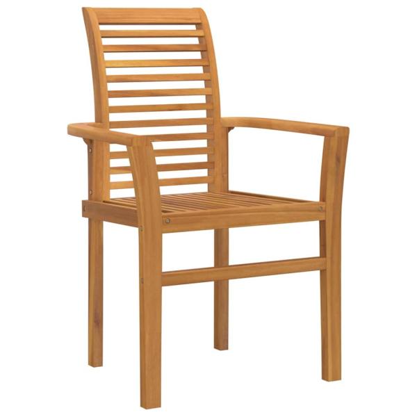 Stapelbarer Gartensessel 4 Stück Massivholz Teak