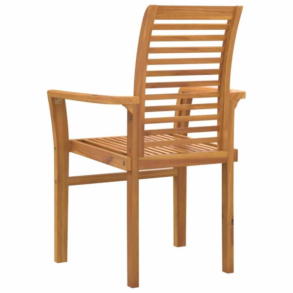 Stapelbarer Gartensessel 4 Stück Massivholz Teak