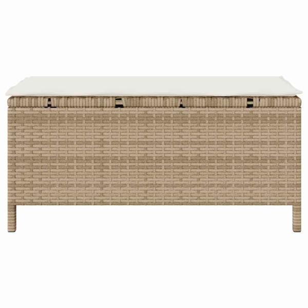 3-teiliges Garten-Esstischset mit Kissen in Beige, Poly-Rattan, Akazie