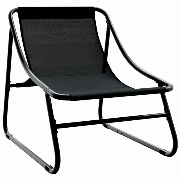 gartenmöbel 2 stk. Schwarz Pulverbeschichteter Stahl