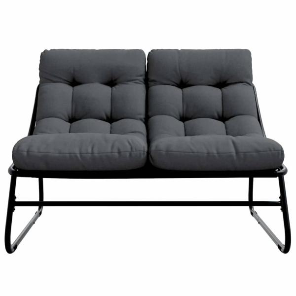 Gartenbank mit Kissen Schwarz 110x80x71 cm Stahl