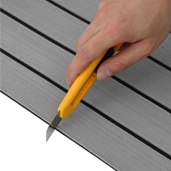 Bootsbelag Selbstklebend Hellgrau & Schwarz 240x90 cm EVA-Schaum