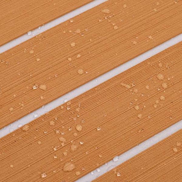 Bootsbodenbelag Selbstklebend Braun und Weiß 240x90 cm EVA-Schaum