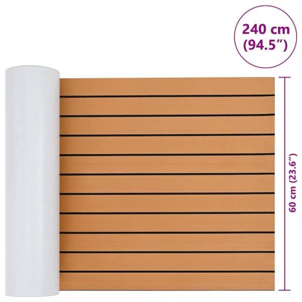 Bootsbelag Selbstklebend Braun und Schwarz 240x60 cm EVA Schaum