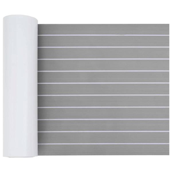 ARDEBO.de - Bootsbodenbelag Selbstklebend Hellgrau & Weiß 240x60 cm EVA-Schaum