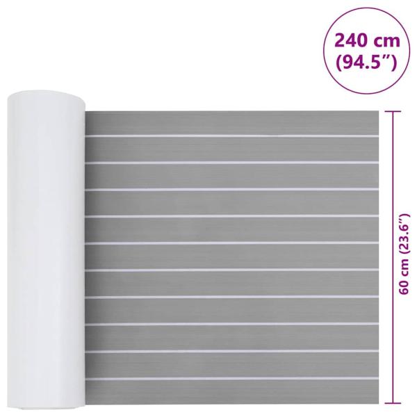 Bootsbodenbelag Selbstklebend Hellgrau & Weiß 240x60 cm EVA-Schaum