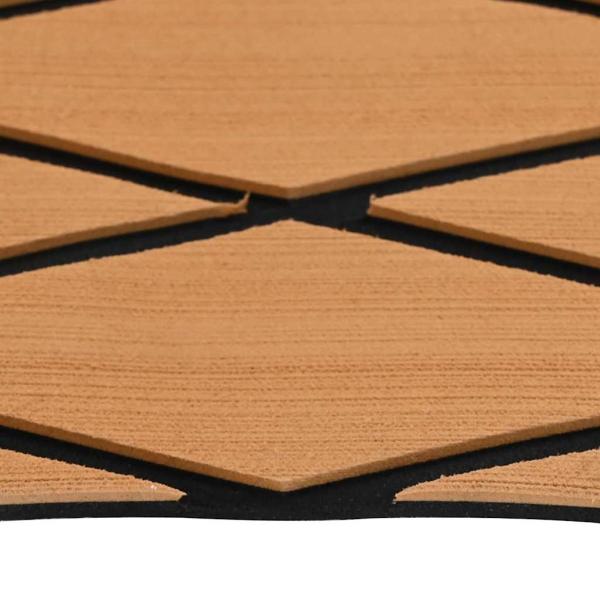 Bootsfußboden Selbstklebend Braun und Schwarz 190x70 cm EVA-Schaum