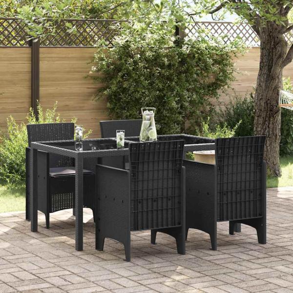 ARDEBO.de - Gartenstühle mit Kissen 4 Stück Anthrazit Poly-Rattan