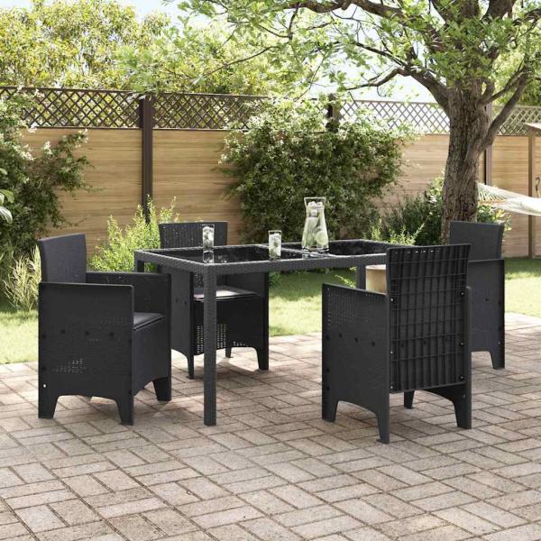 Gartenstühle mit Kissen 4 Stück Anthrazit Poly-Rattan