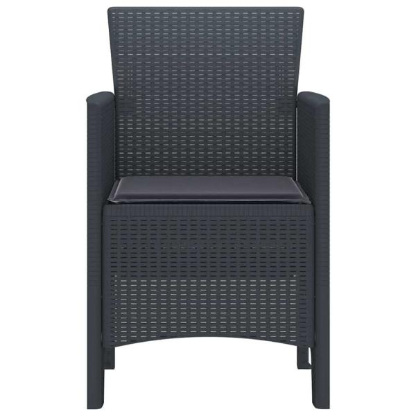 Gartenstühle mit Kissen 4 Stück Anthrazit Poly-Rattan