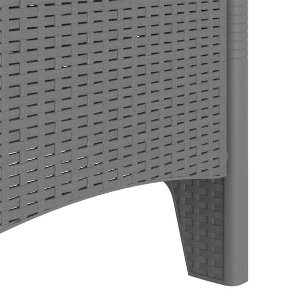 Gartenstühle mit Kissen 4 Stück Hellgrau Poly-Rattan
