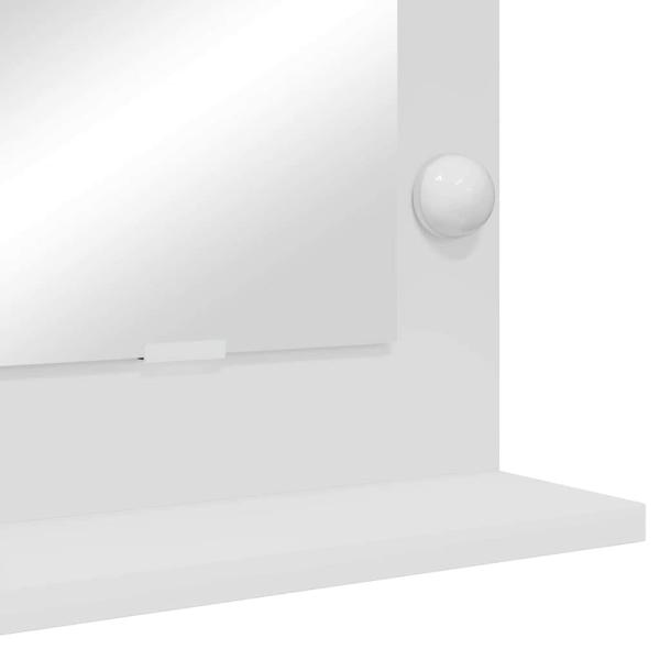 Schminkspiegel mit LED-Lichtern Weiß 80x55x18 cm
