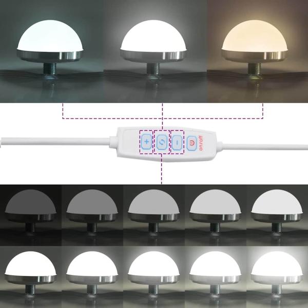 Schminkspiegel mit LED-Lichtern Weiß 80x55x18 cm