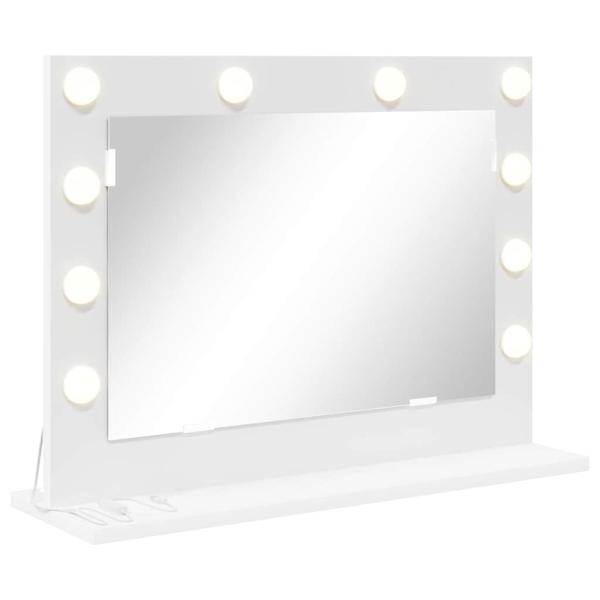 Badezimmerspiegel mit LED-Lichtern Weiß 60x45x18 cm