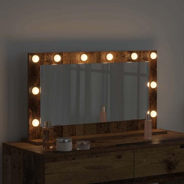 Schminkspiegel Alter Holz-Look Holz, Glas 80 x 45 x 18 cm Spiegel