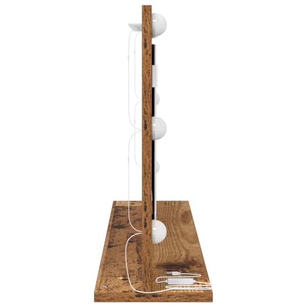 Schminkspiegel Alter Holz-Look Holz, Glas 80 x 45 x 18 cm Spiegel
