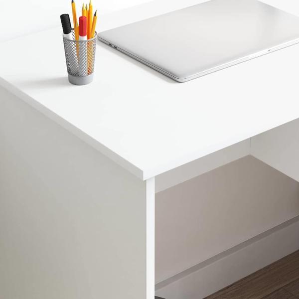 Tisch mit Stauraum Weiß 90x49.5x75 cm Holzwerkstoff