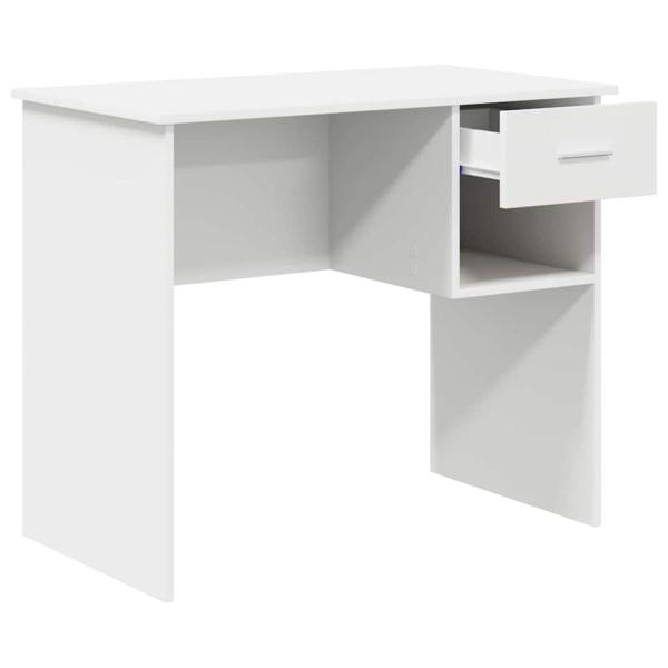 Tisch mit Stauraum Weiß 90x49.5x75 cm Holzwerkstoff