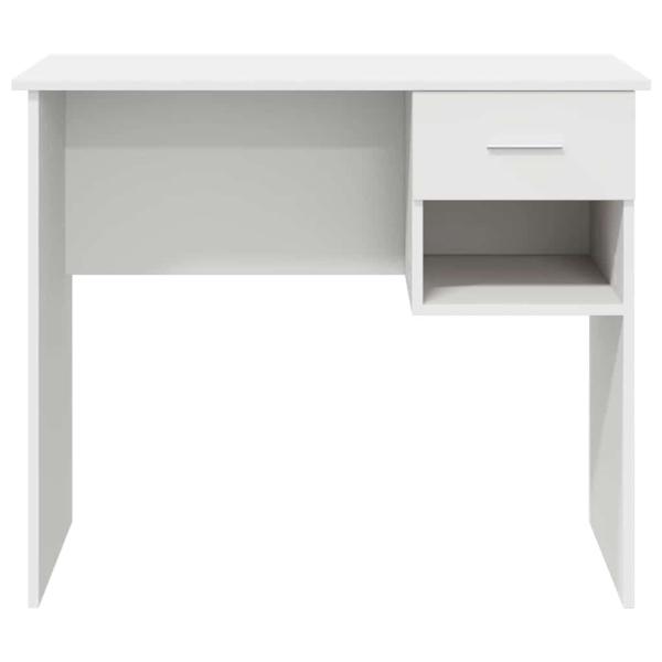 Tisch mit Stauraum Weiß 90x49.5x75 cm Holzwerkstoff