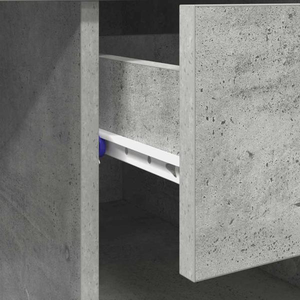 Schreibtisch mit Stauraum Betongrau 90x49,5x75 cm Engineering Holz