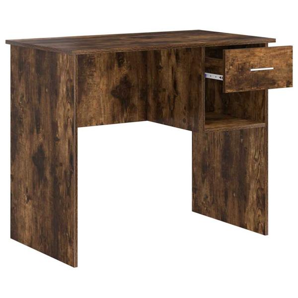 Schreibtisch mit Stauraum Geräucherte Eiche 90x49.5x75 cm Holzwerkstoff