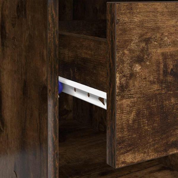 Schreibtisch mit Stauraum Geräucherte Eiche 90x49.5x75 cm Holzwerkstoff