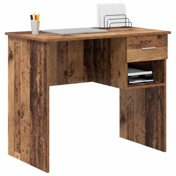 Schreibtisch mit Stauraum Alter Holz 90x49.5x75 cm Holzwerkstoff