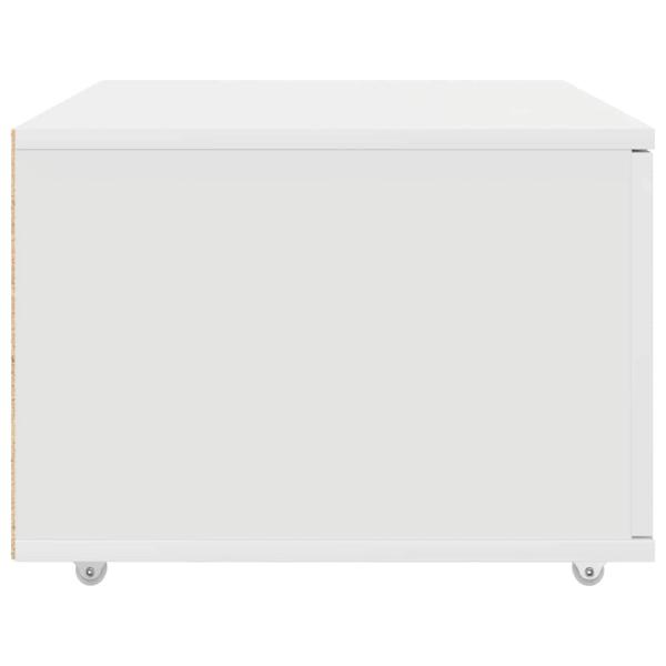 Schubladenschrank mit Rädern Weiß 55x45x33,5 cm aus Holz