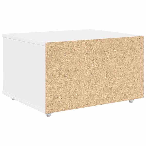 Schubladenschrank mit Rädern Weiß 55x45x33,5 cm aus Holz