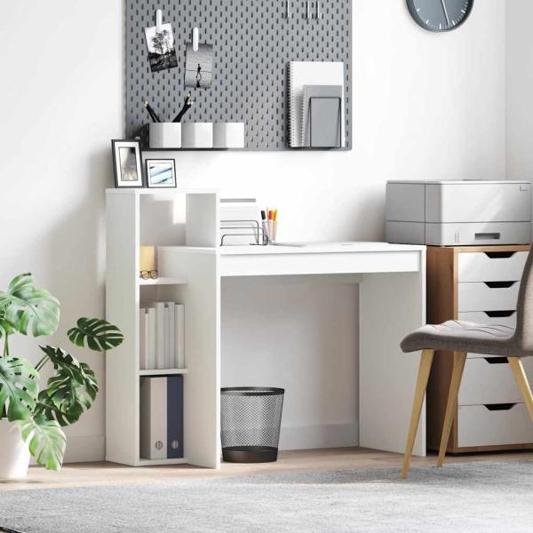 ARDEBO.de - Computertisch Weiß Holzwerkstoff Kompakt Stauraum Computertisch