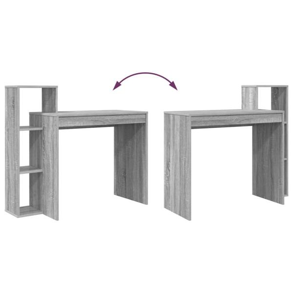 Computertisch Grauer Sonoma Spanplatte Mittel Regale