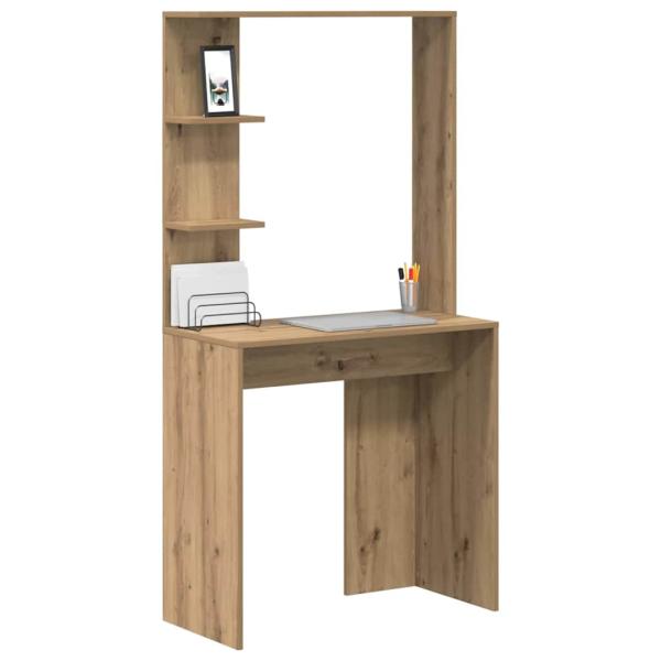 Eichen-Schreibtisch Eiche Artisan Holzwerkstoff Standard Regal