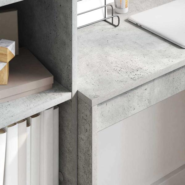 Schreibtisch Beton Grau Spanplatte, Beton Grau-Finish Mittel