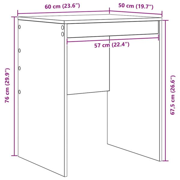 Schreibtisch Grauer Sonoma Spanplatte 60 x 50 x 76 cm Einfach